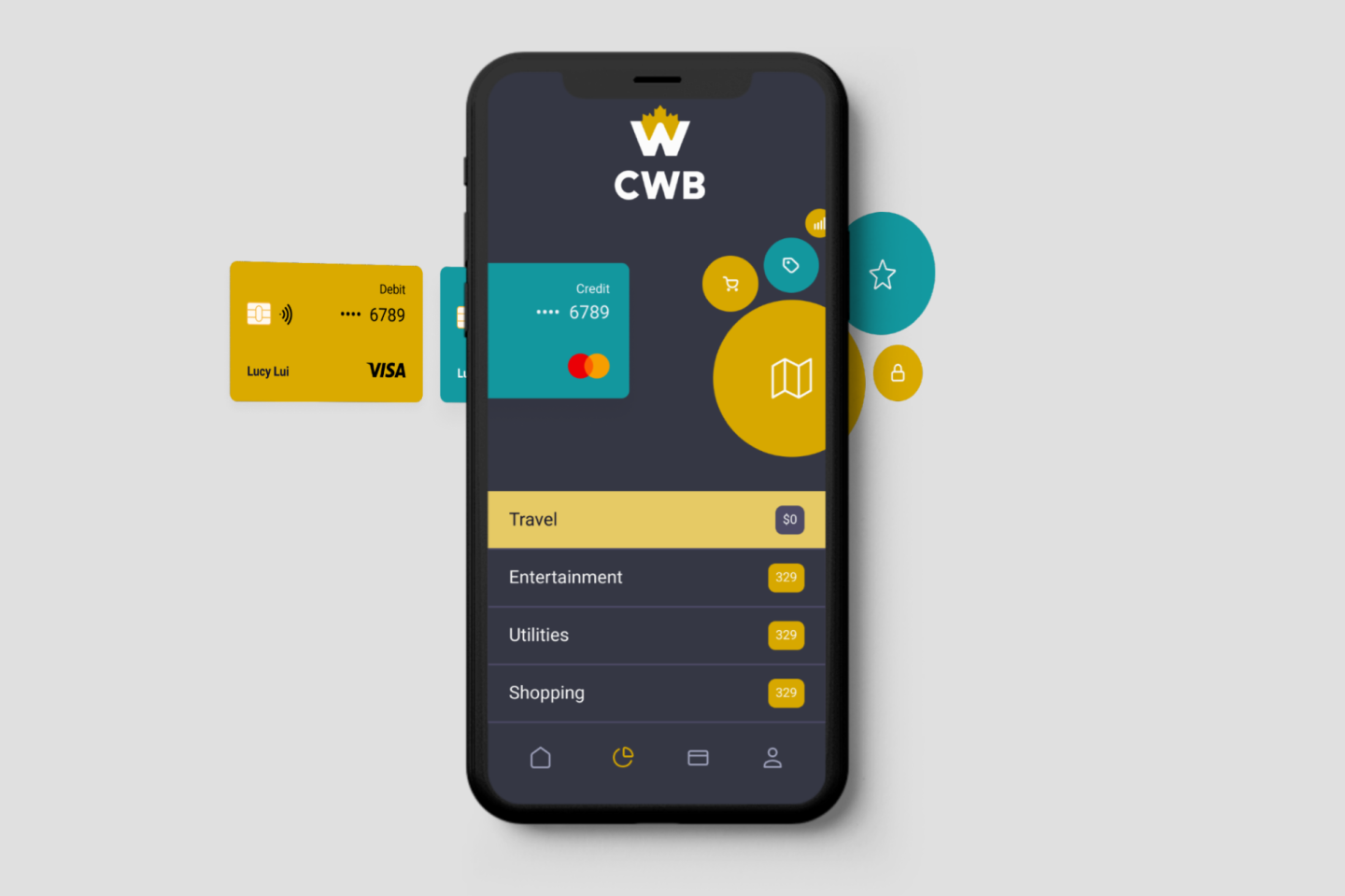 CWB mobile app mockup