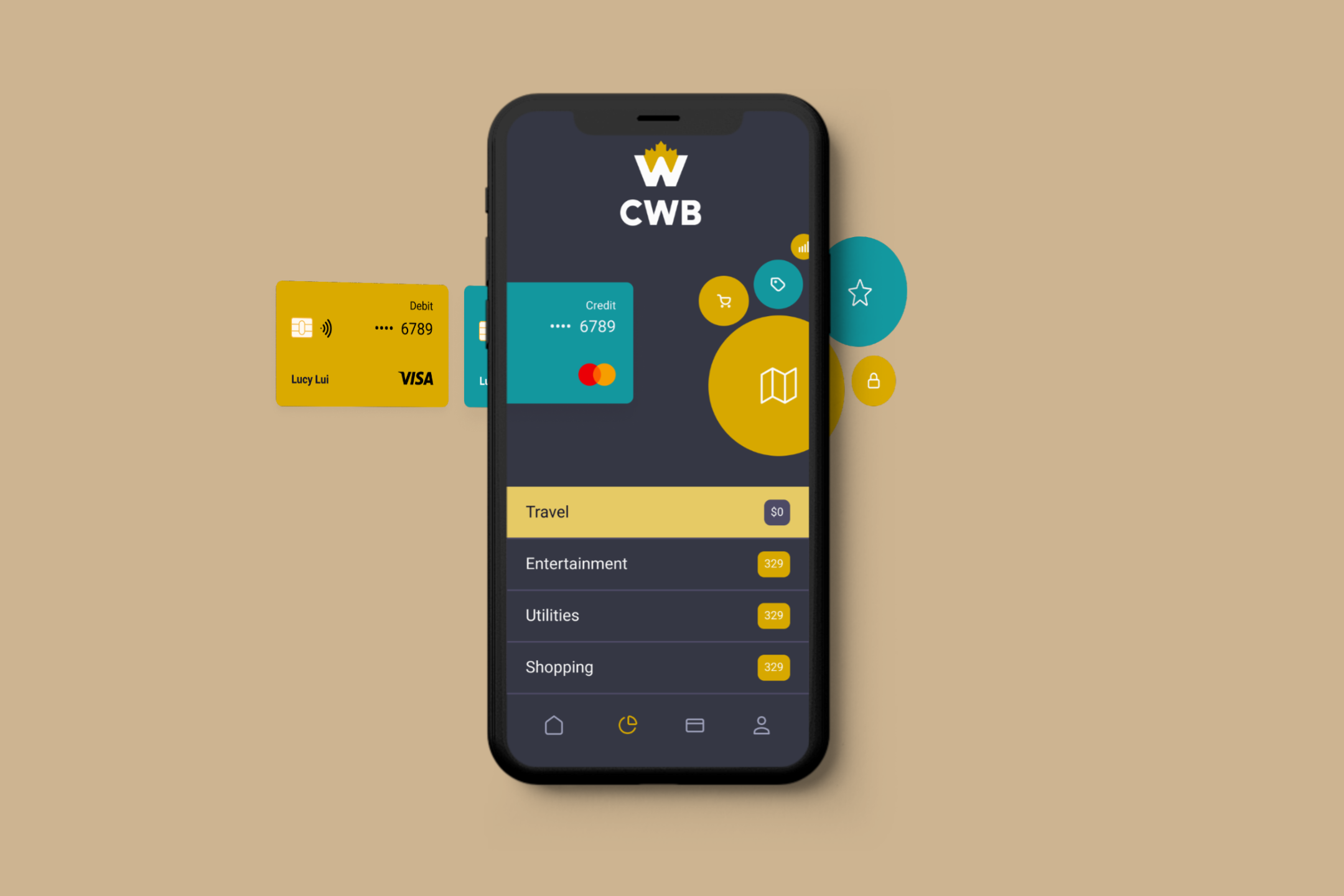 CWB mobile app mockup