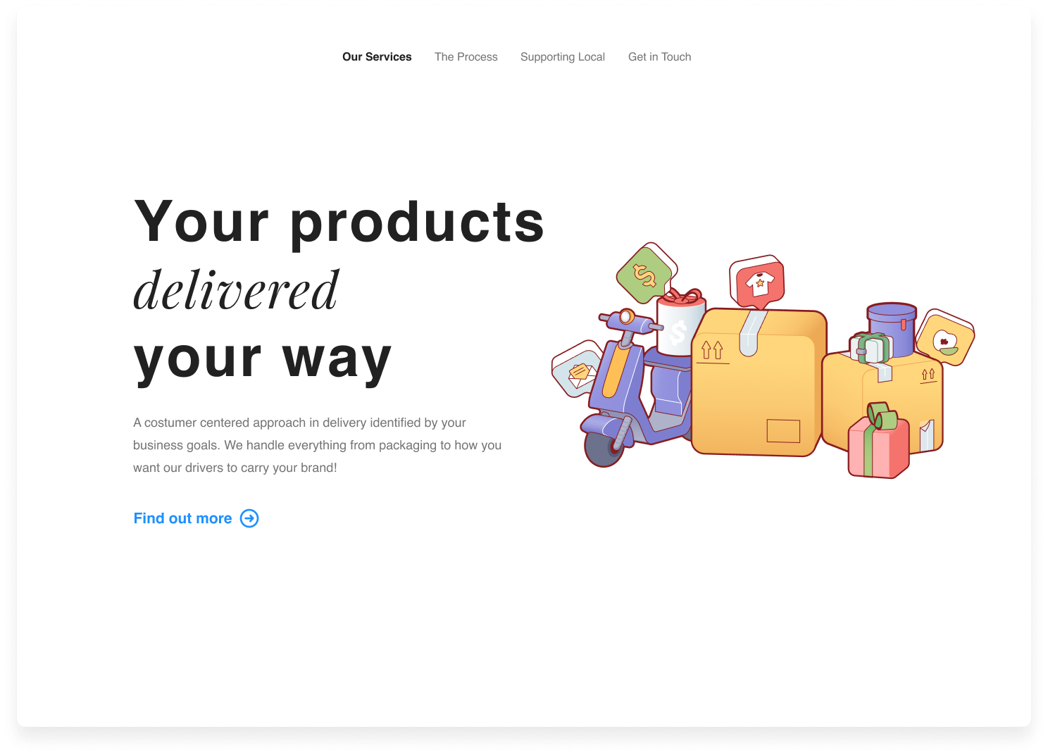 Delivery product page 