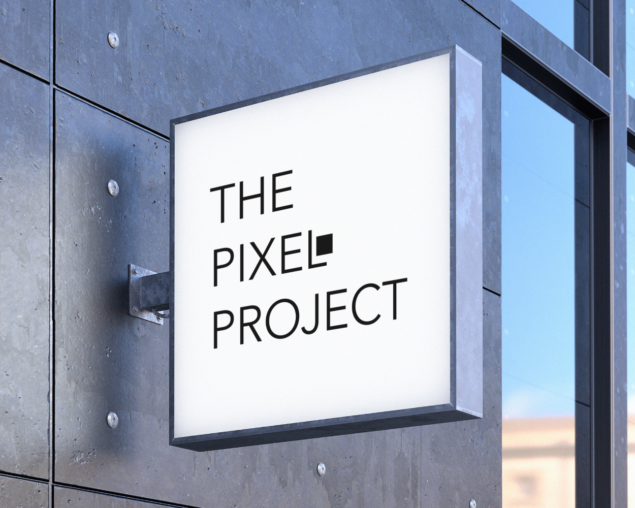 A wall with The Pixel Project's logo